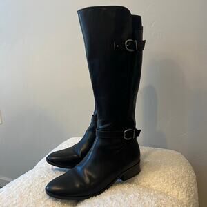Naturalizer Sahara Black Tall Vegan Leather Boots size 8M